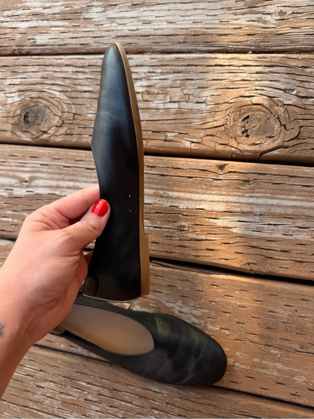 Everlane Black Leather Ballet Flats - Classic Slip-On Day Gloves Women’s 6.5